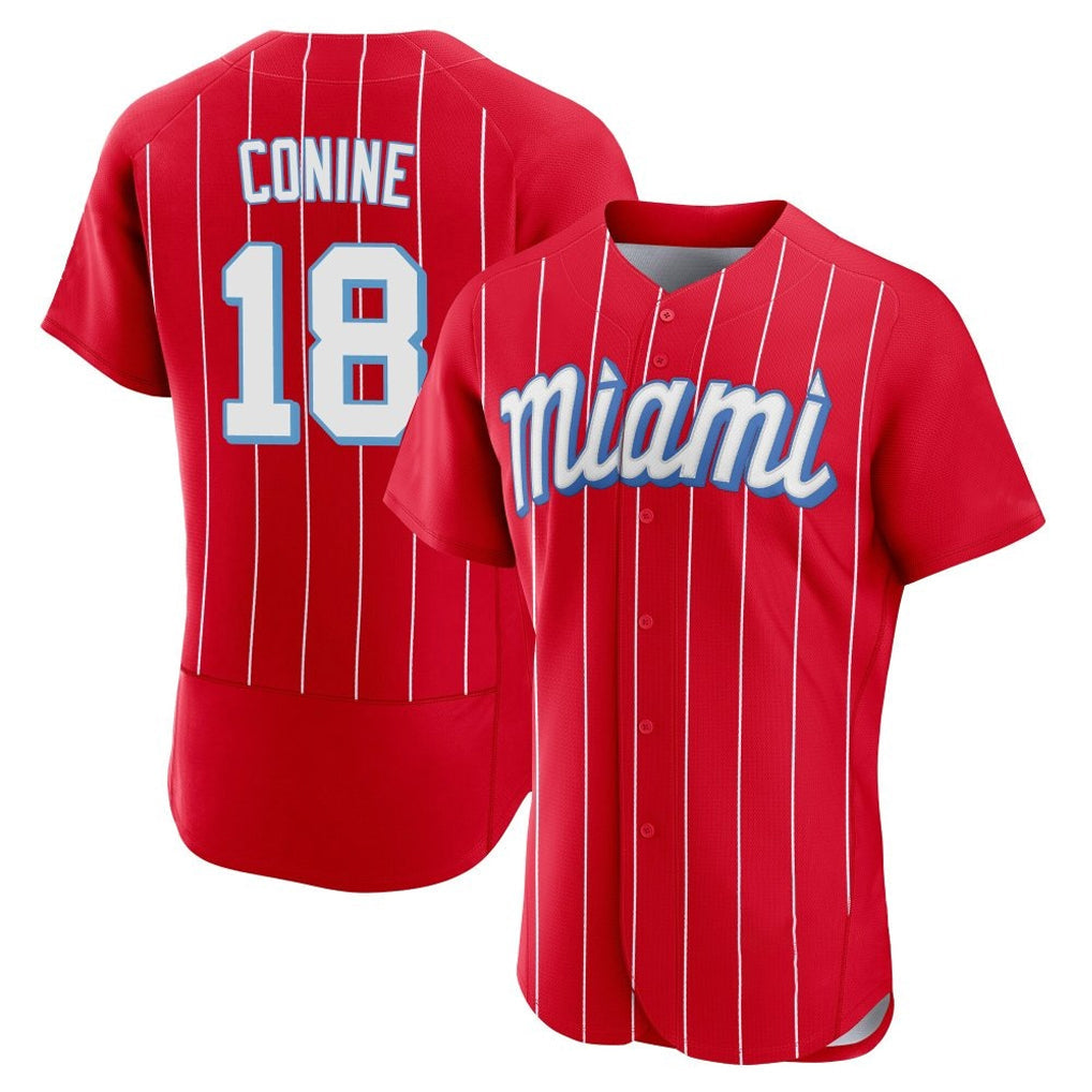TRASK M.Marlins #18 Griffin Conine Player Red City Connect Home Limited Elite Stitched Jerseys