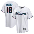 TRASK M.Marlins #18 Griffin Conine Player White Home Game Stitched Jerseys
