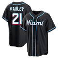 TRASK M.Marlins #21 Graham Pauley Player Black Fashion Out Home Game Stitched Jerseys