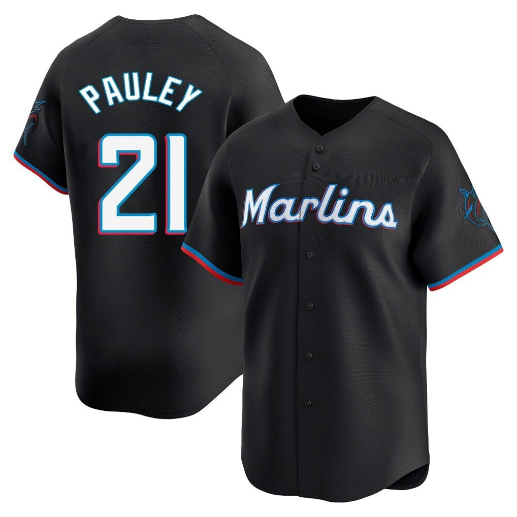 TRASK M.Marlins #21 Graham Pauley Player Black  Home Limited Stitched Jerseys