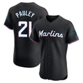 TRASK M.Marlins #21 Graham Pauley Player Black Vapor Home Limited Elite Stitched Jerseys