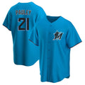 TRASK M.Marlins #21 Graham Pauley Player Blue Home Game Stitched Jerseys