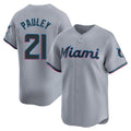 TRASK M.Marlins #21 Graham Pauley Player Gray Home Limited Stitched Jerseys