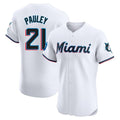 TRASK M.Marlins #21 Graham Pauley Player White  Home Limited Elite Stitched Jerseys