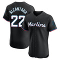 TRASK M.Marlins #22 Sandy Alcantara Player Black Vapor Home Limited Elite Stitched Jerseys