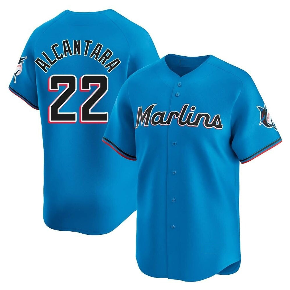 TRASK M.Marlins #22 Sandy Alcantara Player Blue Home Limited Stitched Jerseys