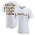 TRASK M.Marlins #22 Sandy Alcantara Player Gold  Home Limited Elite Stitched Jerseys