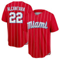 TRASK M.Marlins #22 Sandy Alcantara Player Red City Connect Home Game Stitched Jerseys