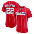 TRASK M.Marlins #22 Sandy Alcantara Player Red City Connect Home Limited Elite Stitched Jerseys