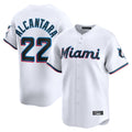 TRASK M.Marlins #22 Sandy Alcantara Player White Home Limited Stitched Jerseys