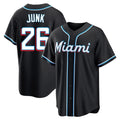 TRASK M.Marlins #26 Janson Junk Player Black Fashion Out Home Game Stitched Jerseys