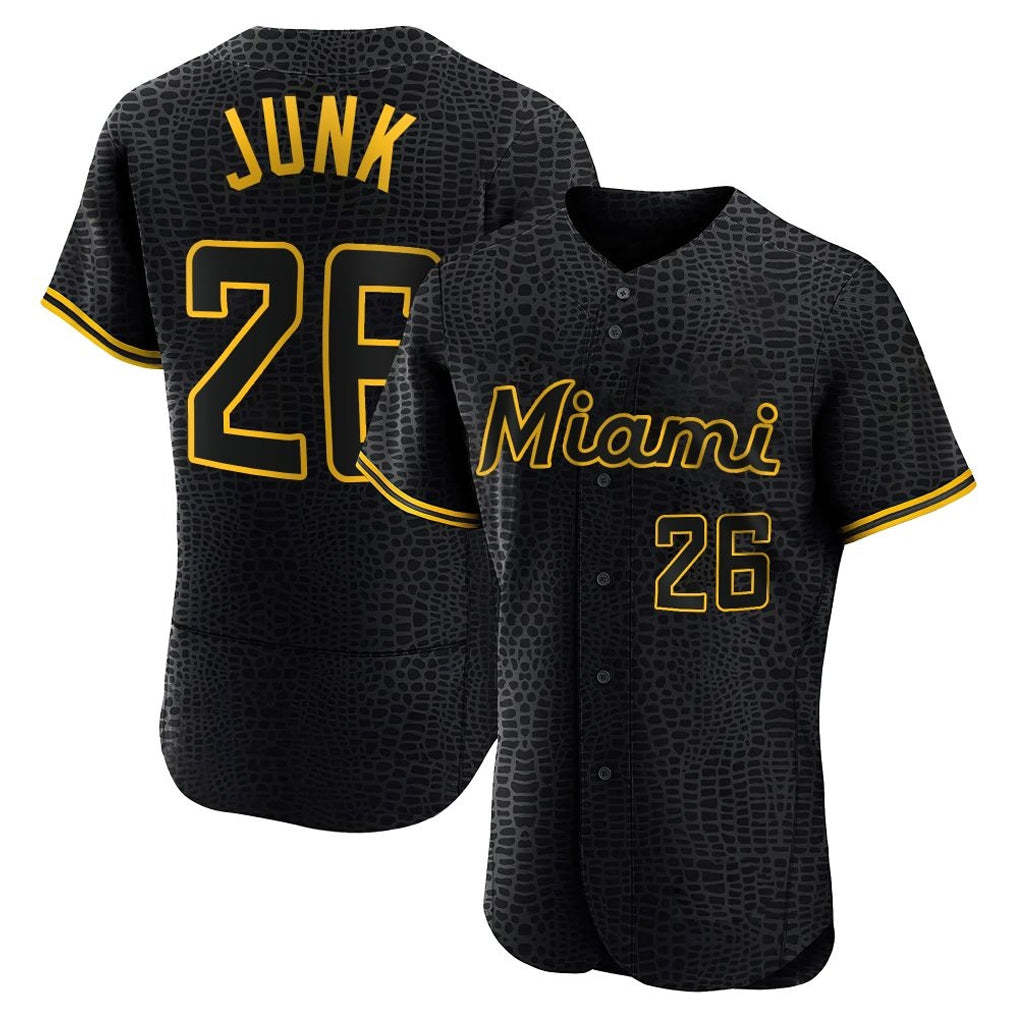 TRASK M.Marlins #26 Janson Junk Player Black Snake Skin City Home Limited Elite Stitched Jerseys
