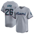TRASK M.Marlins #26 Janson Junk Player Gray Home Limited Stitched Jerseys