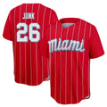 TRASK M.Marlins #26 Janson Junk Player Red City Connect Home Game Stitched Jerseys