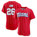 TRASK M.Marlins #26 Janson Junk Player Red City Connect Home Limited Elite Stitched Jerseys