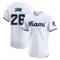 TRASK M.Marlins #26 Janson Junk Player White Home Limited Elite Stitched Jerseys