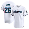 TRASK M.Marlins #26 Janson Junk Player White Home Limited Stitched Jerseys
