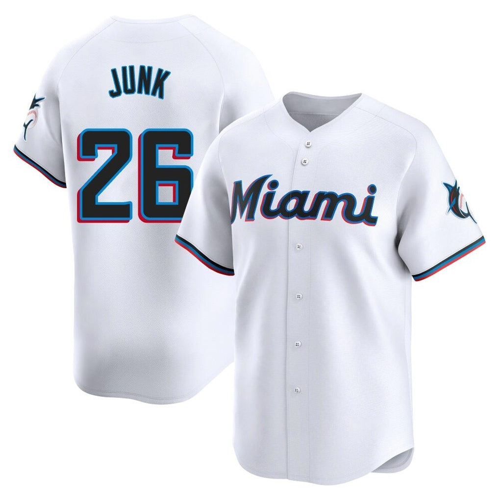 TRASK M.Marlins #26 Janson Junk Player White Home Limited Stitched Jerseys