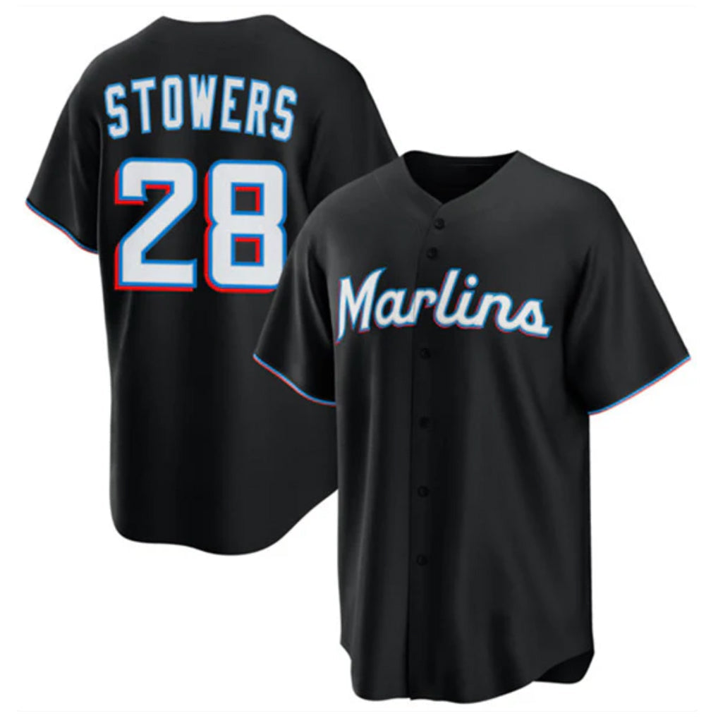 TRASK M.Marlins #28 Kyle Stowers Player Black  Home Game Stitched Jerseys