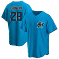 TRASK M.Marlins #28 Kyle Stowers Player Blue Home Game Stitched Jerseys
