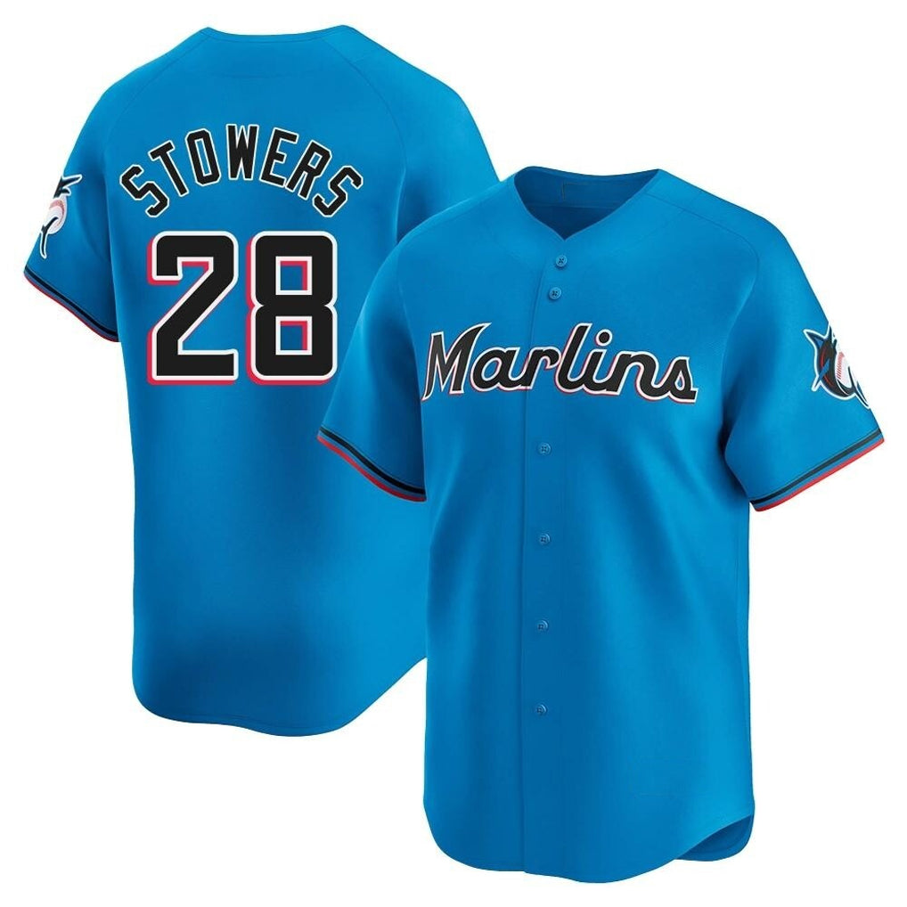 TRASK M.Marlins #28 Kyle Stowers Player Blue Home Limited Stitched Jerseys