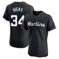 TRASK M.Marlins #34 Liam Hicks Player Black Vapor Home Limited Elite Stitched Jerseys