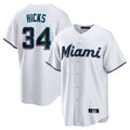 TRASK M.Marlins #34 Liam Hicks Player White  Home Game Stitched Jerseys