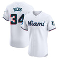 TRASK M.Marlins #34 Liam Hicks Player White  Home Limited Elite Stitched Jerseys