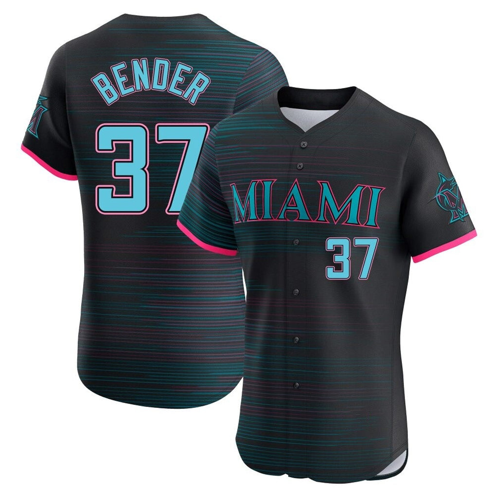 TRASK M.Marlins #37 Anthony Bender Player Black City Connect Home Limited Elite Stitched Jerseys