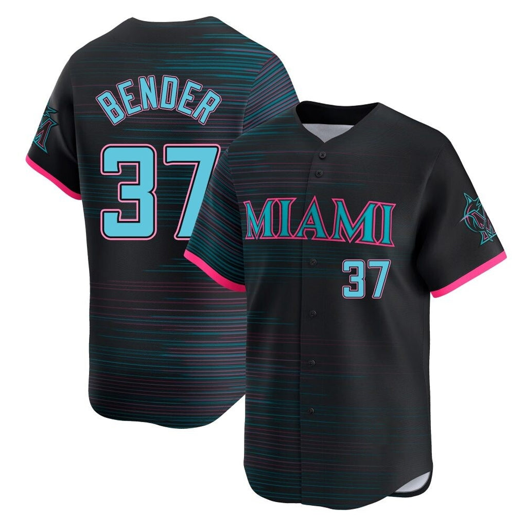 TRASK M.Marlins #37 Anthony Bender Player Black City Connect Home Limited Stitched Jerseys