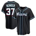 TRASK M.Marlins #37 Anthony Bender Player Black Fashion Out Home Game Stitched Jerseys