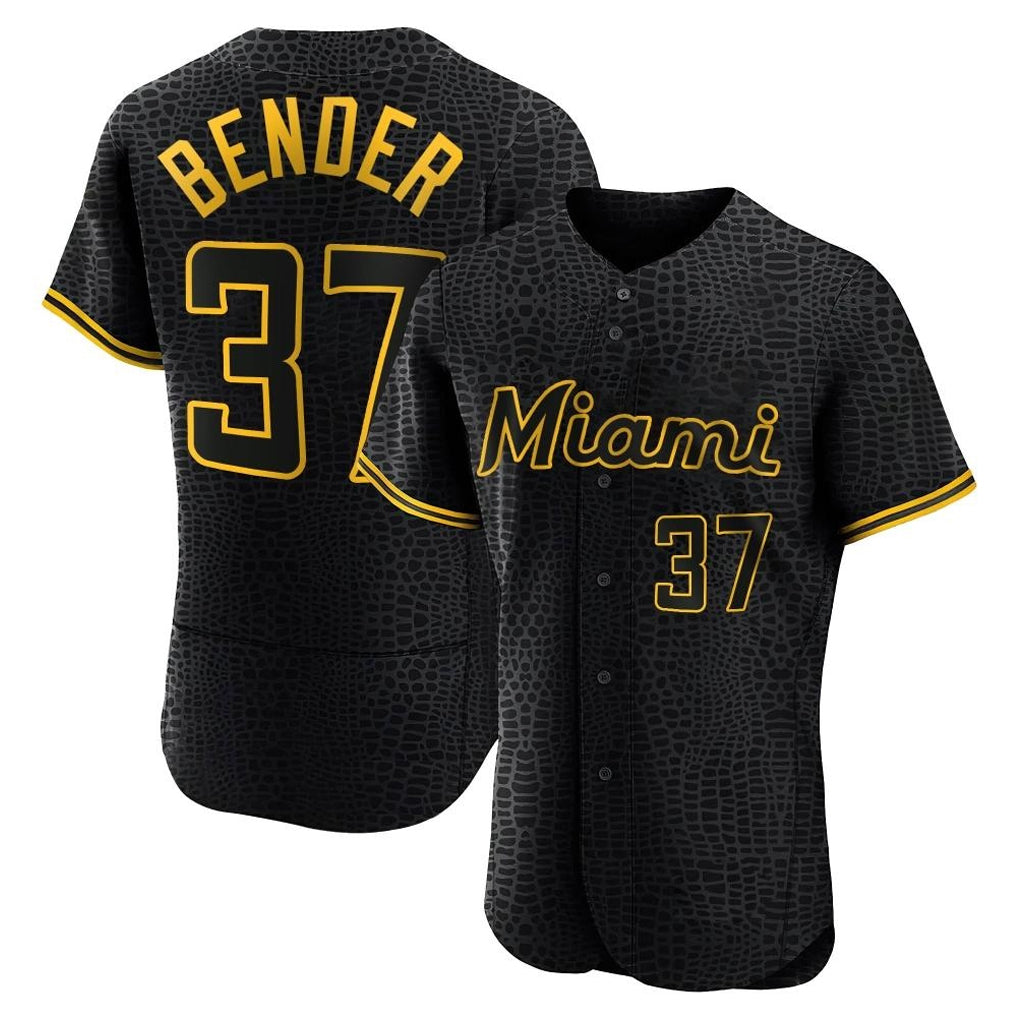 TRASK M.Marlins #37 Anthony Bender Player Black Snake Skin City Home Limited Elite Stitched Jerseys