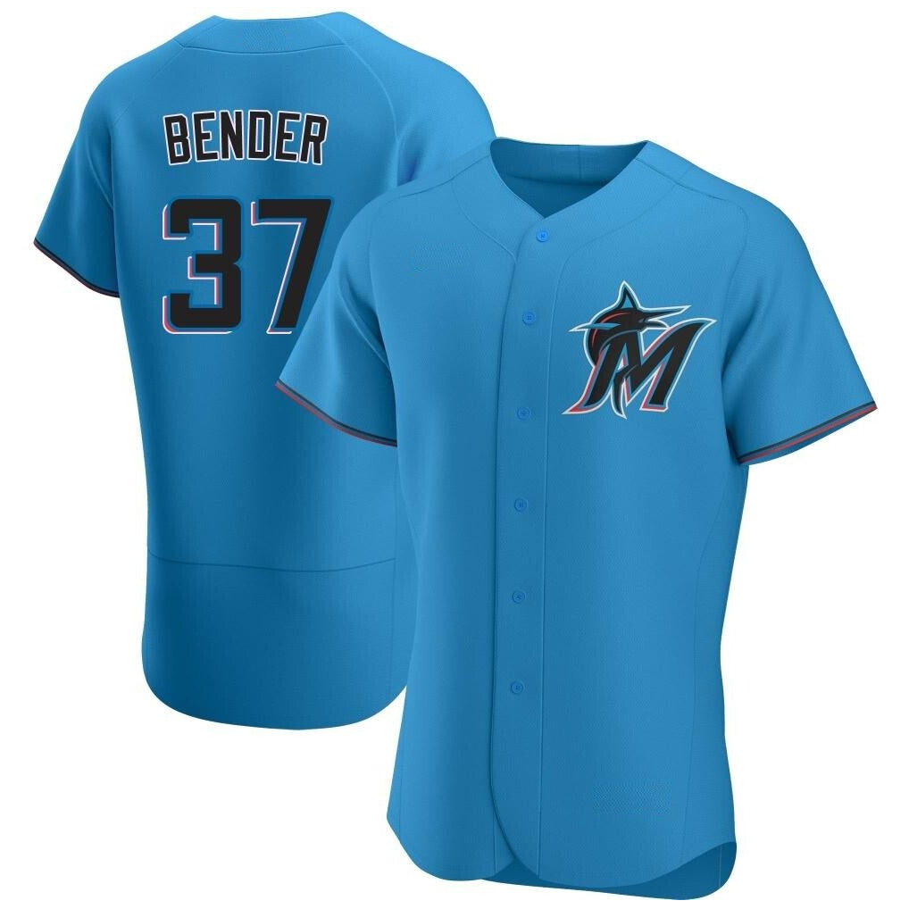 TRASK M.Marlins #37 Anthony Bender Player Blue Home Limited Elite Stitched Jerseys