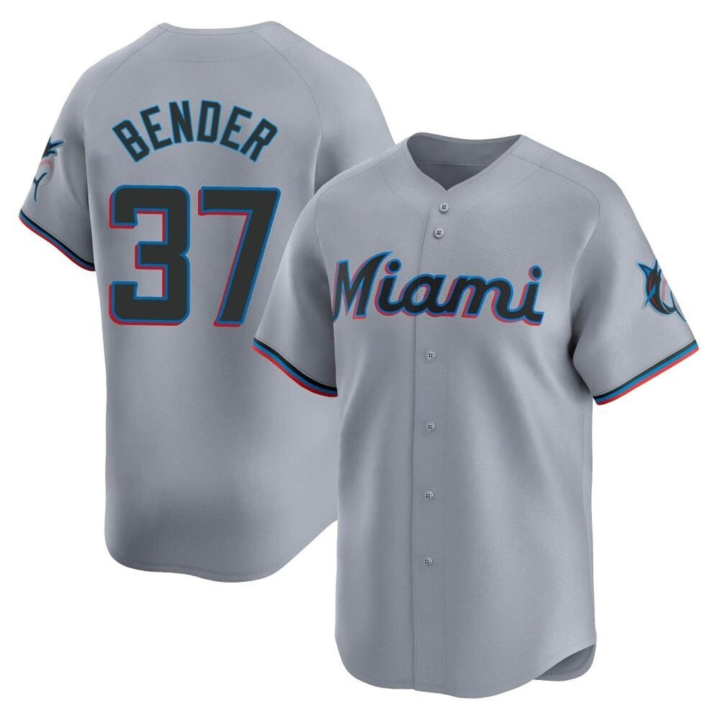 TRASK M.Marlins #37 Anthony Bender Player Gray Home Limited Stitched Jerseys