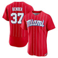 TRASK M.Marlins #37 Anthony Bender Player Red City Connect Home Limited Elite Stitched Jerseys
