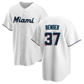 TRASK M.Marlins #37 Anthony Bender Player White  Home Game Stitched Jerseys