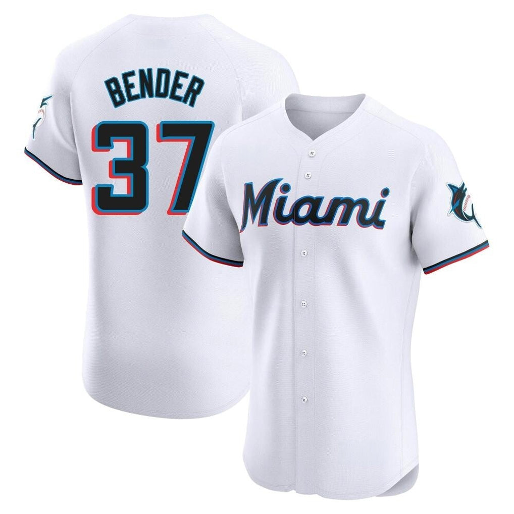 TRASK M.Marlins #37 Anthony Bender Player White  Home Limited Elite Stitched Jerseys
