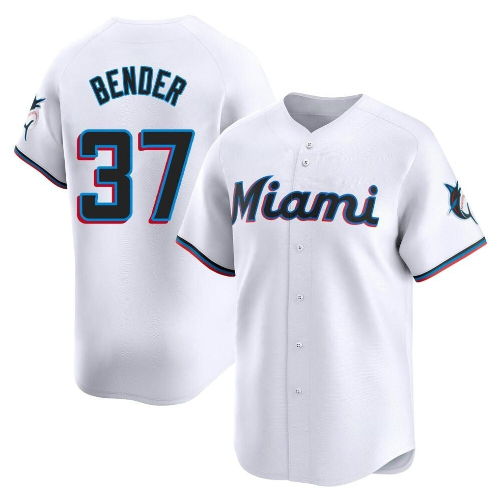 TRASK M.Marlins #37 Anthony Bender Player White  Home Limited Stitched Jerseys