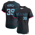 TRASK M.Marlins #39 Eury Perez Player Black City Connect Home Limited Elite Stitched Jerseys