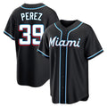 TRASK M.Marlins #39 Eury Perez Player Black Fashion Out Home Game Stitched Jerseys