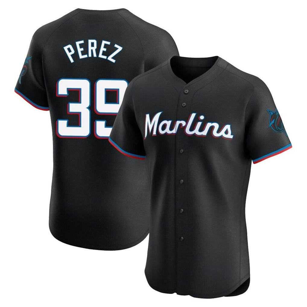 TRASK M.Marlins #39 Eury Perez Player Black Vapor Home Limited Elite Stitched Jerseys