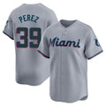 TRASK M.Marlins #39 Eury Perez Player Gray Home Limited Stitched Jerseys