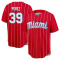 TRASK M.Marlins #39 Eury Perez Player Red City Connect Home Game Stitched Jerseys