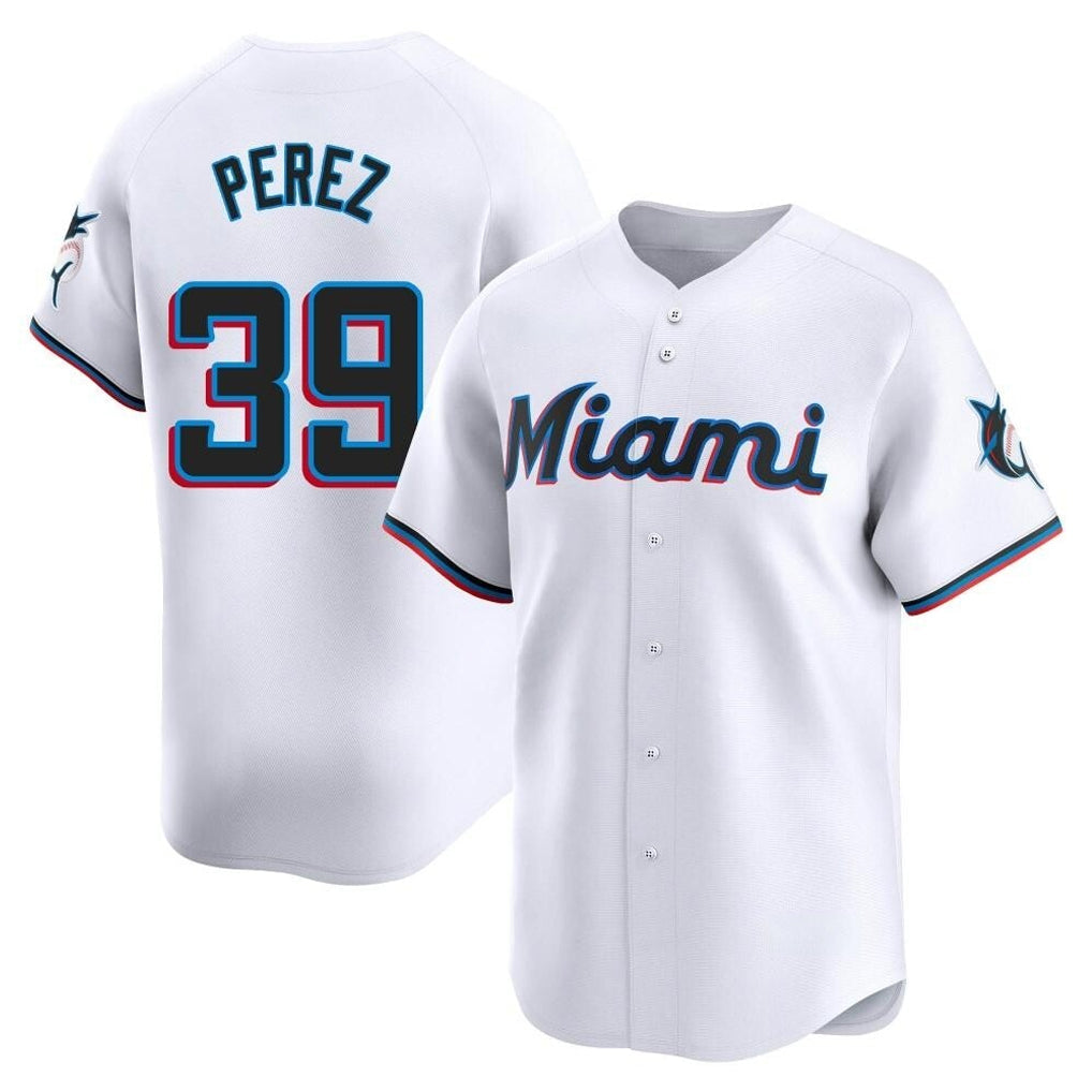 TRASK M.Marlins #39 Eury Perez Player White  Home Limited Stitched Jerseys
