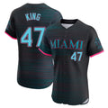 TRASK M.Marlins #47 John King Player Black City Connect Home Limited Elite Stitched Jerseys