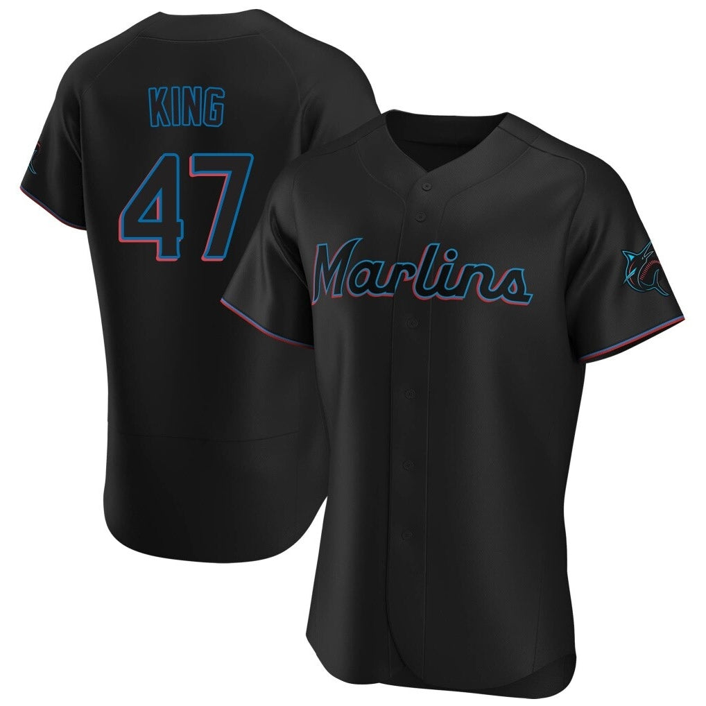 TRASK M.Marlins #47 John King Player Black Home Limited Elite Stitched Jerseys