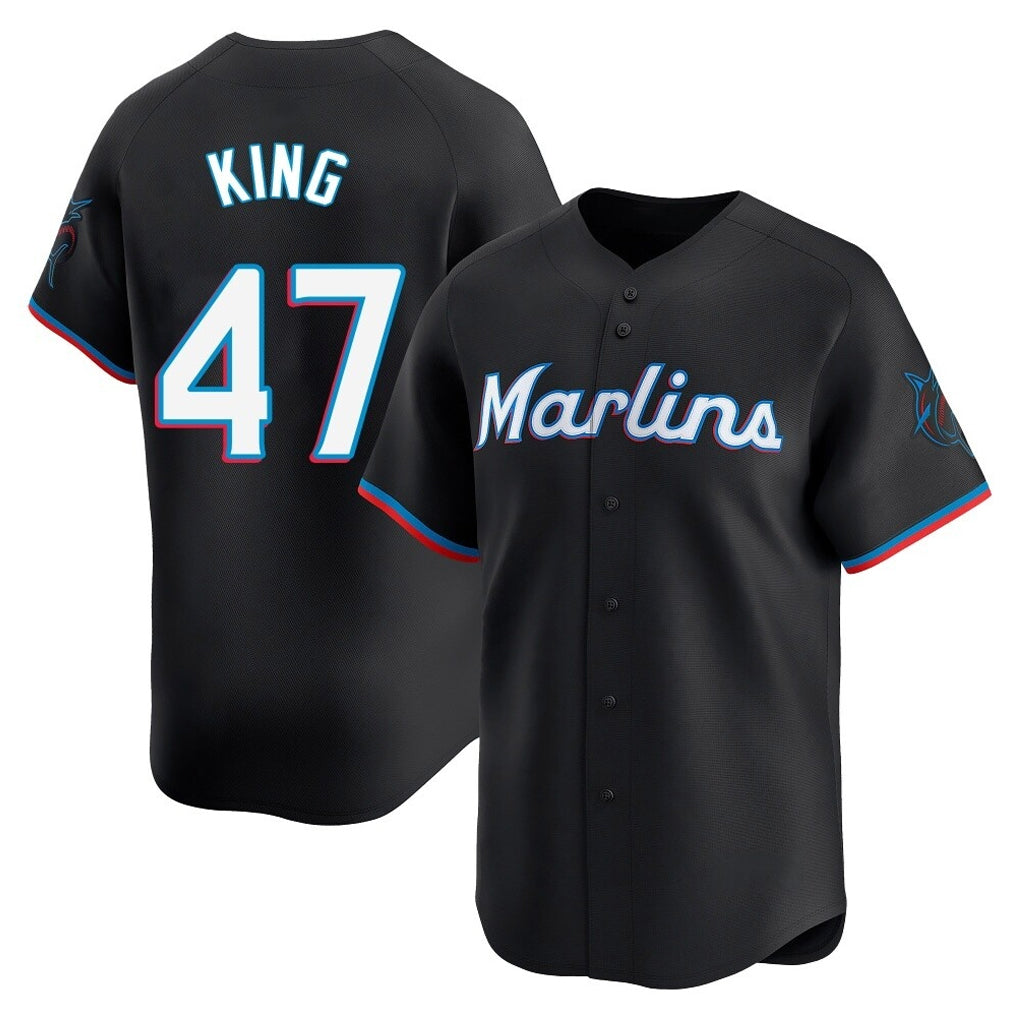 TRASK M.Marlins #47 John King Player Black Home Limited Stitched Jerseys