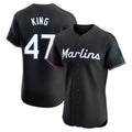 TRASK M.Marlins #47 John King Player Black Vapor Home Limited Elite Stitched Jerseys