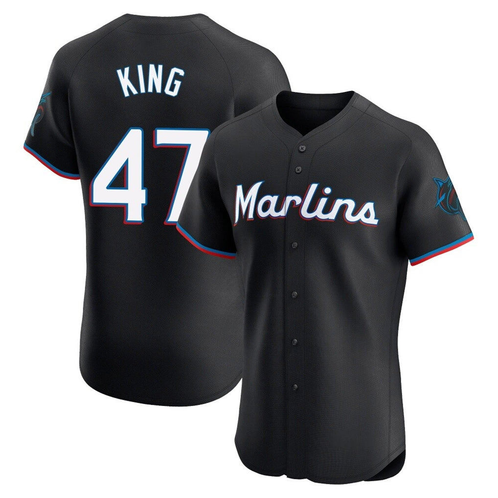 TRASK M.Marlins #47 John King Player Black Vapor Home Limited Elite Stitched Jerseys