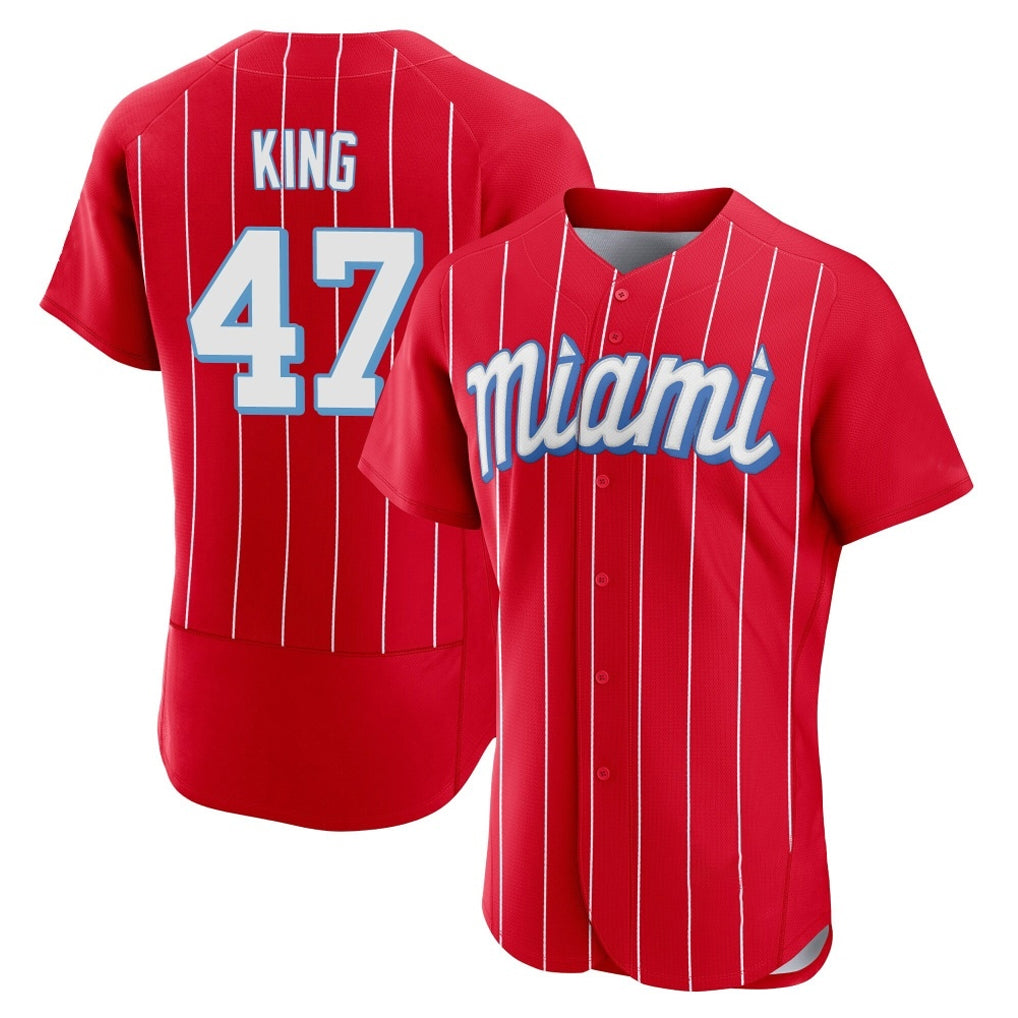 TRASK M.Marlins #47 John King Player Red City Connect Home Limited Elite Stitched Jerseys
